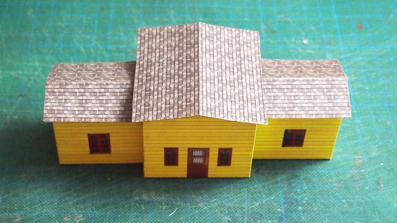card model roofs attached